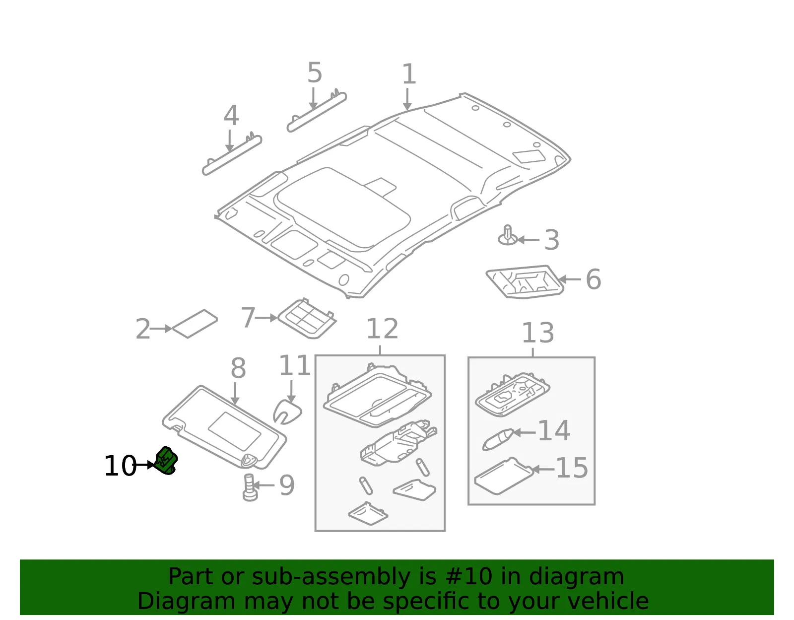 Sun-Visor Holder - Nissan (96409-ED000) - view 2