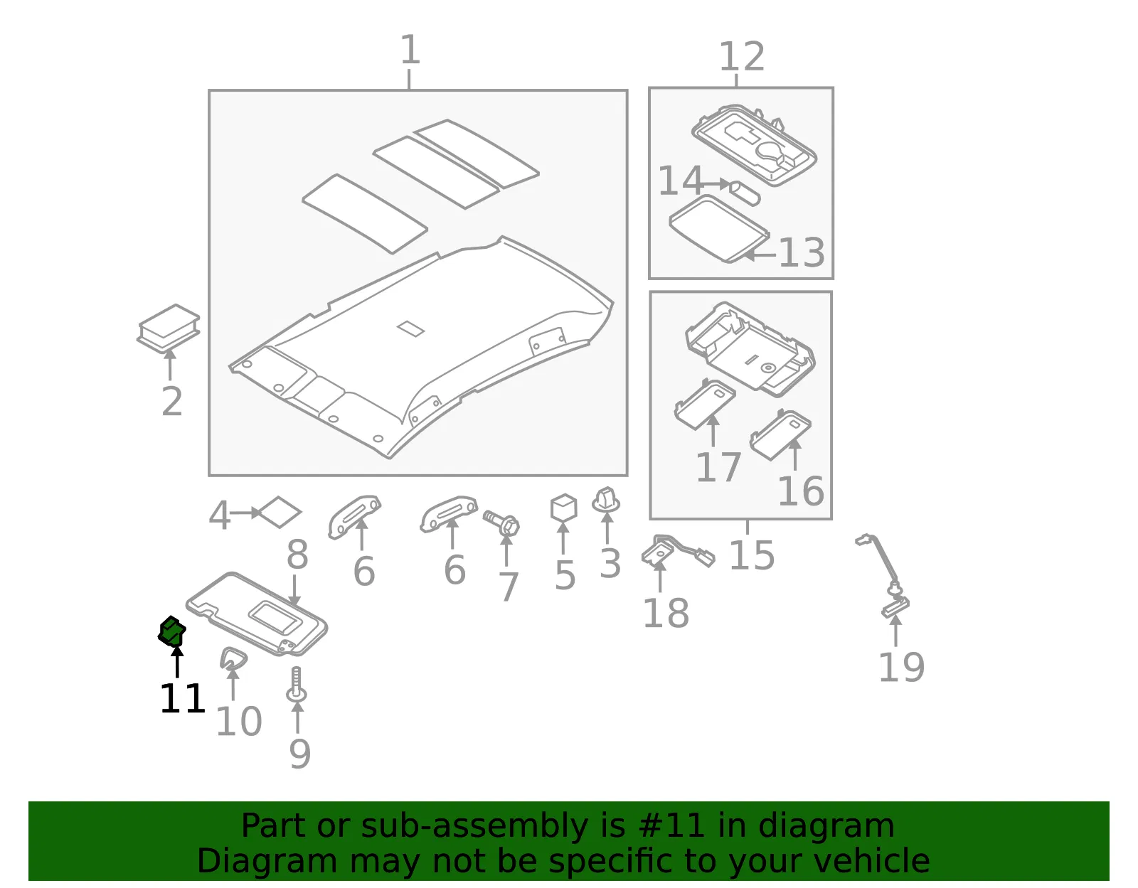 Sun Visor Holder - Nissan (96409-EL00A) - view 3