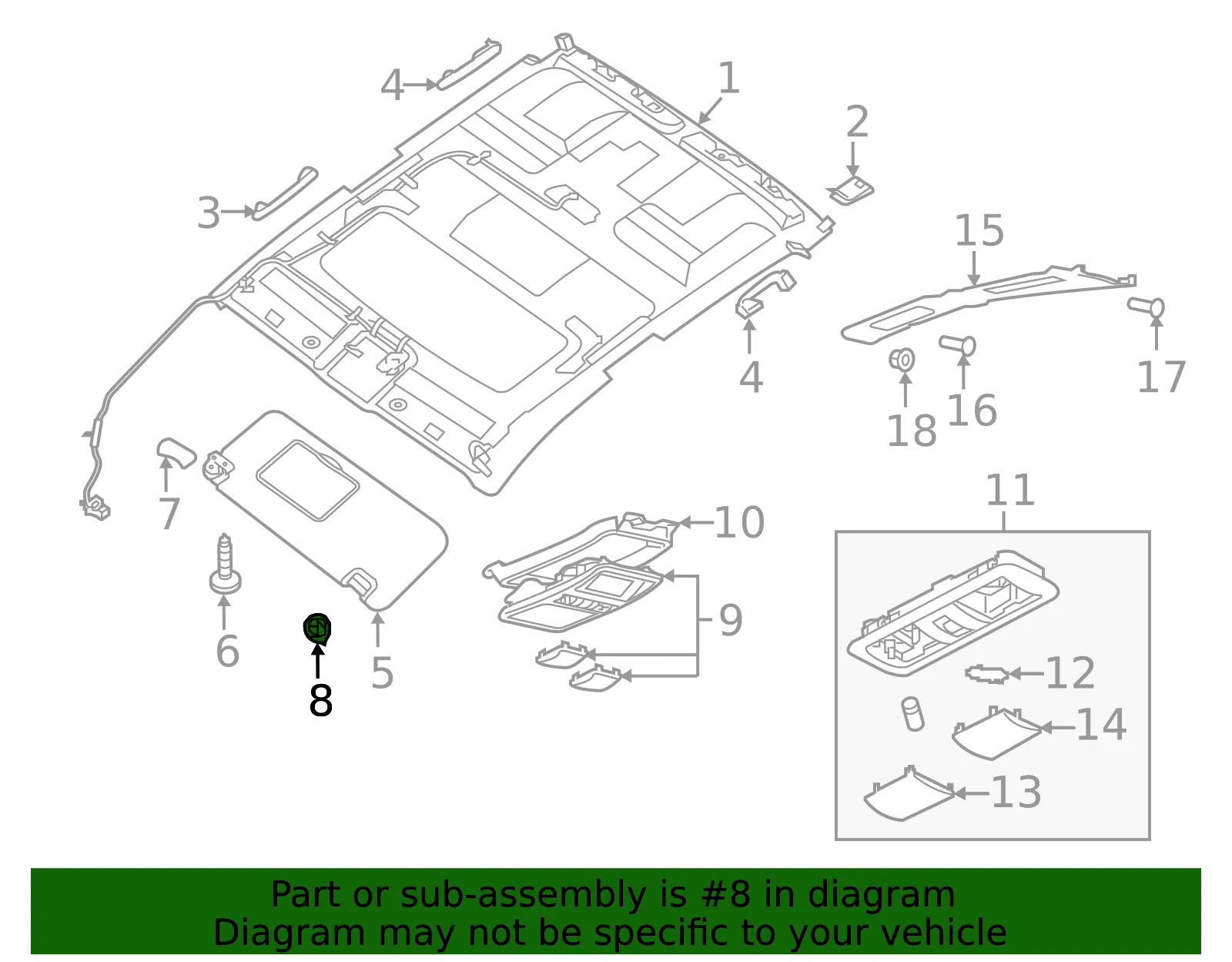 Sun Visor Holder - Nissan (96409-EZ00A) - view 3