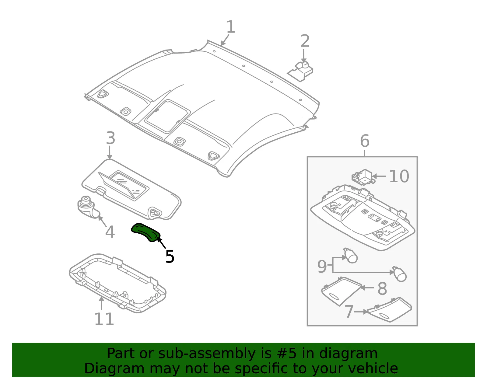 Sun Visor Cover - Nissan (96420-1CA0B) - view 2