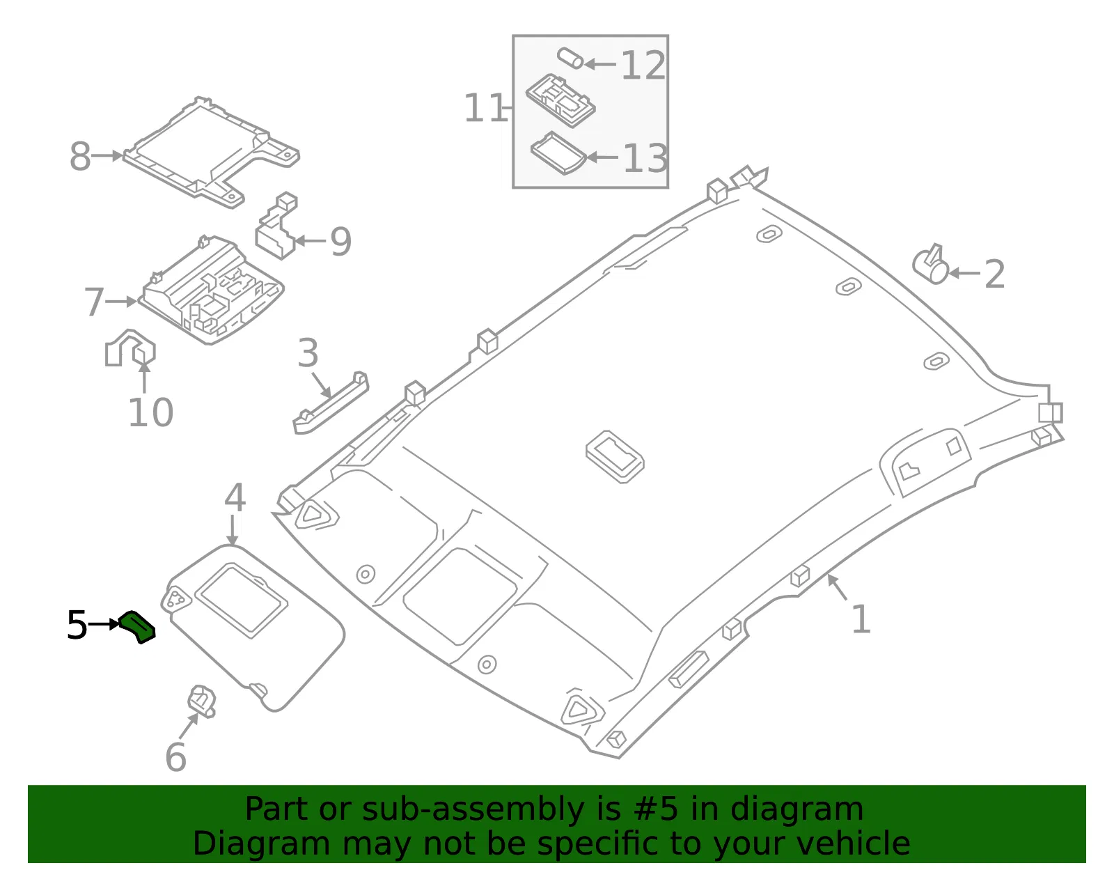 Sun Visor Cover - Nissan (96420-4AF4B) - view 2