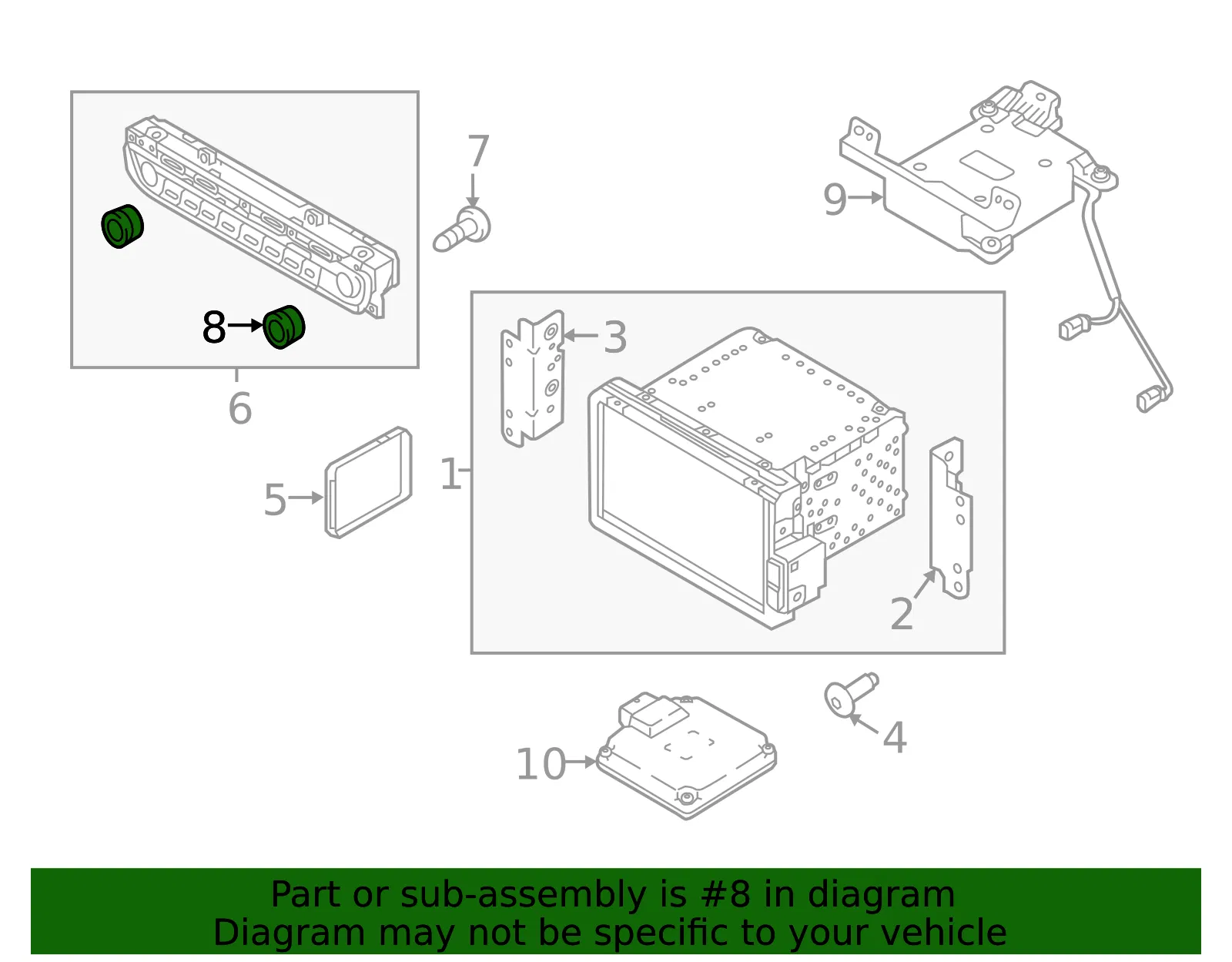 Adjust Knob - Kia (96544-D5300) - view 2