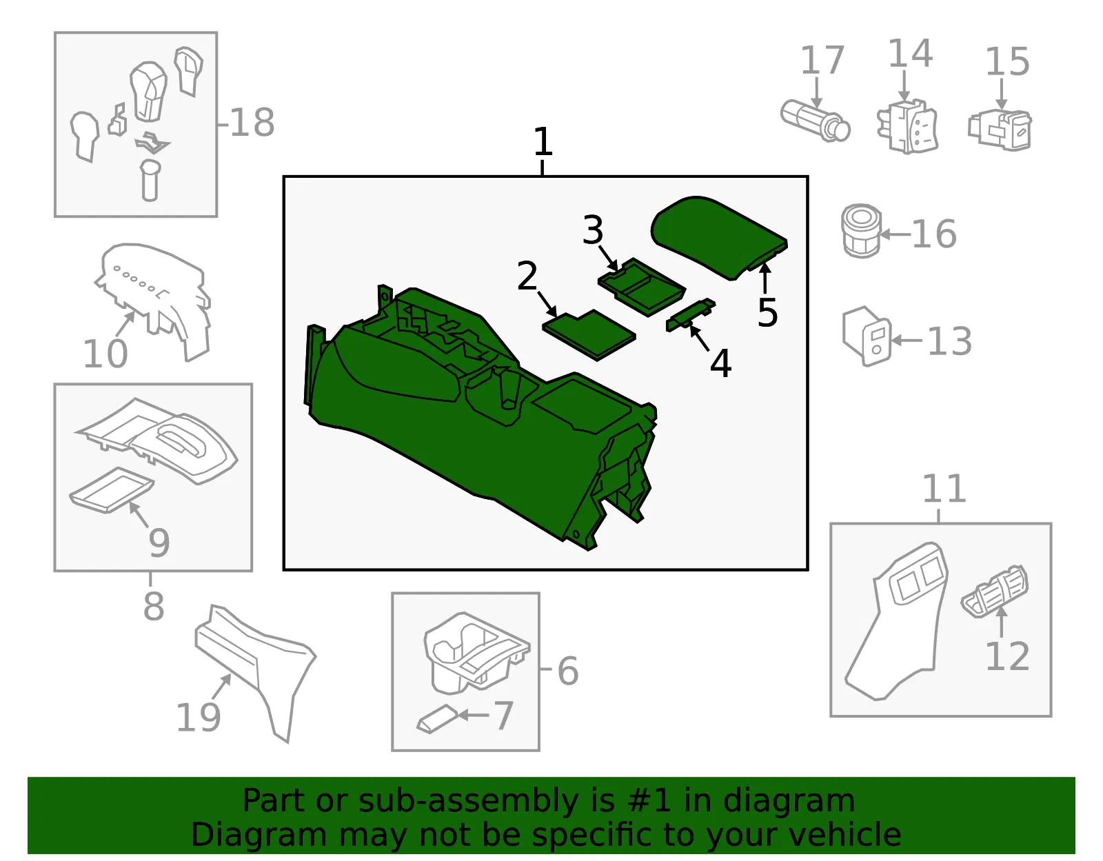 Console Assembly - Nissan (96910-4BA3B) - view 2