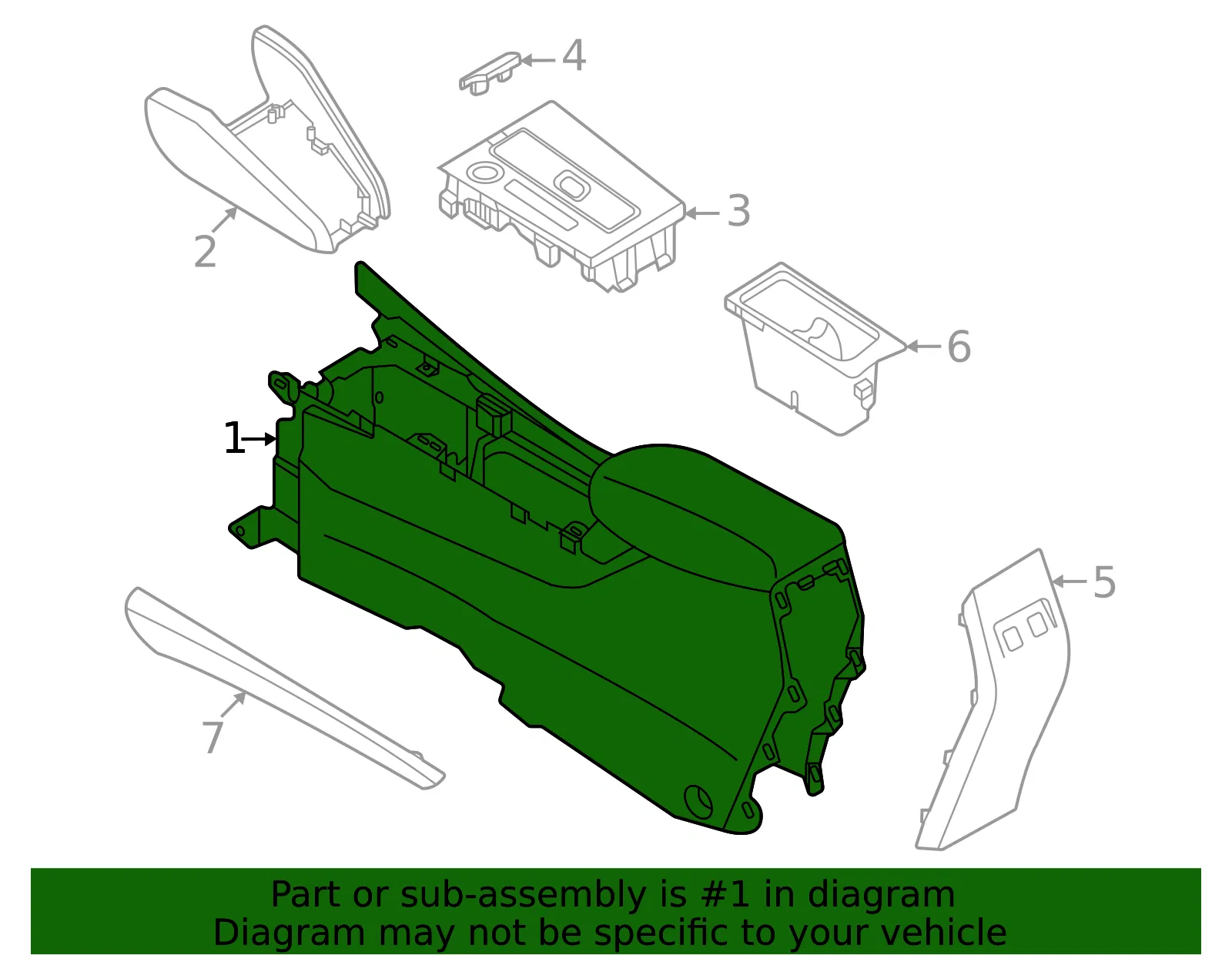 Console Assembly - Nissan (96910-5R01A) - view 2