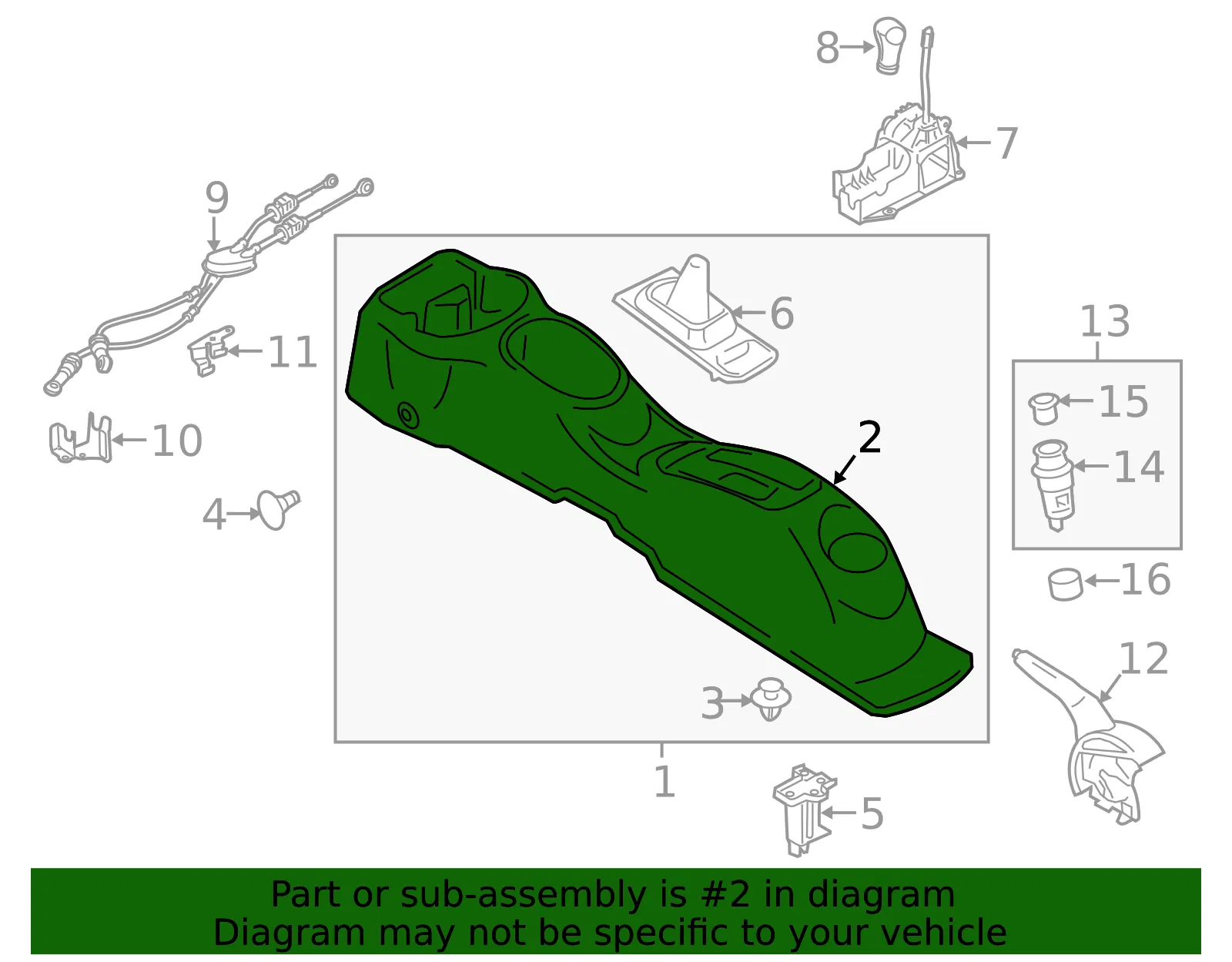 Console Assembly - Nissan (96910-9KF3B) - view 2