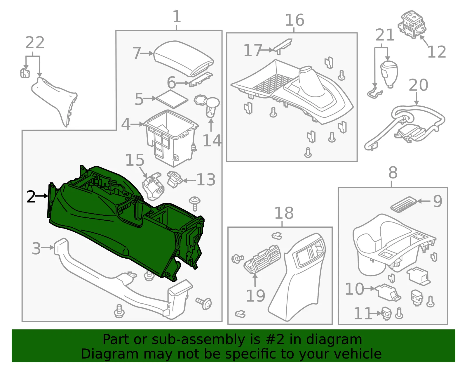 Console Base - Nissan (96911-6MM0B) - view 2