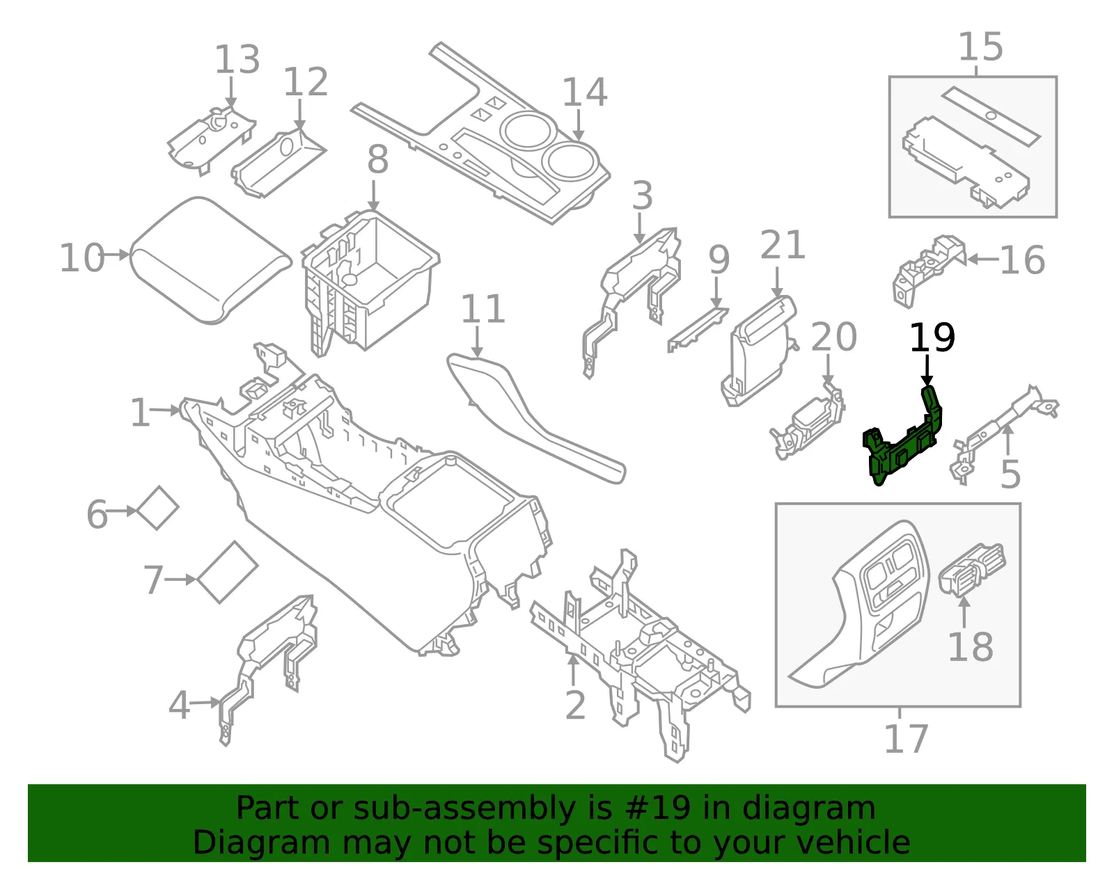 Console Trim Panel - Nissan (96912-9PR0A) - view 2