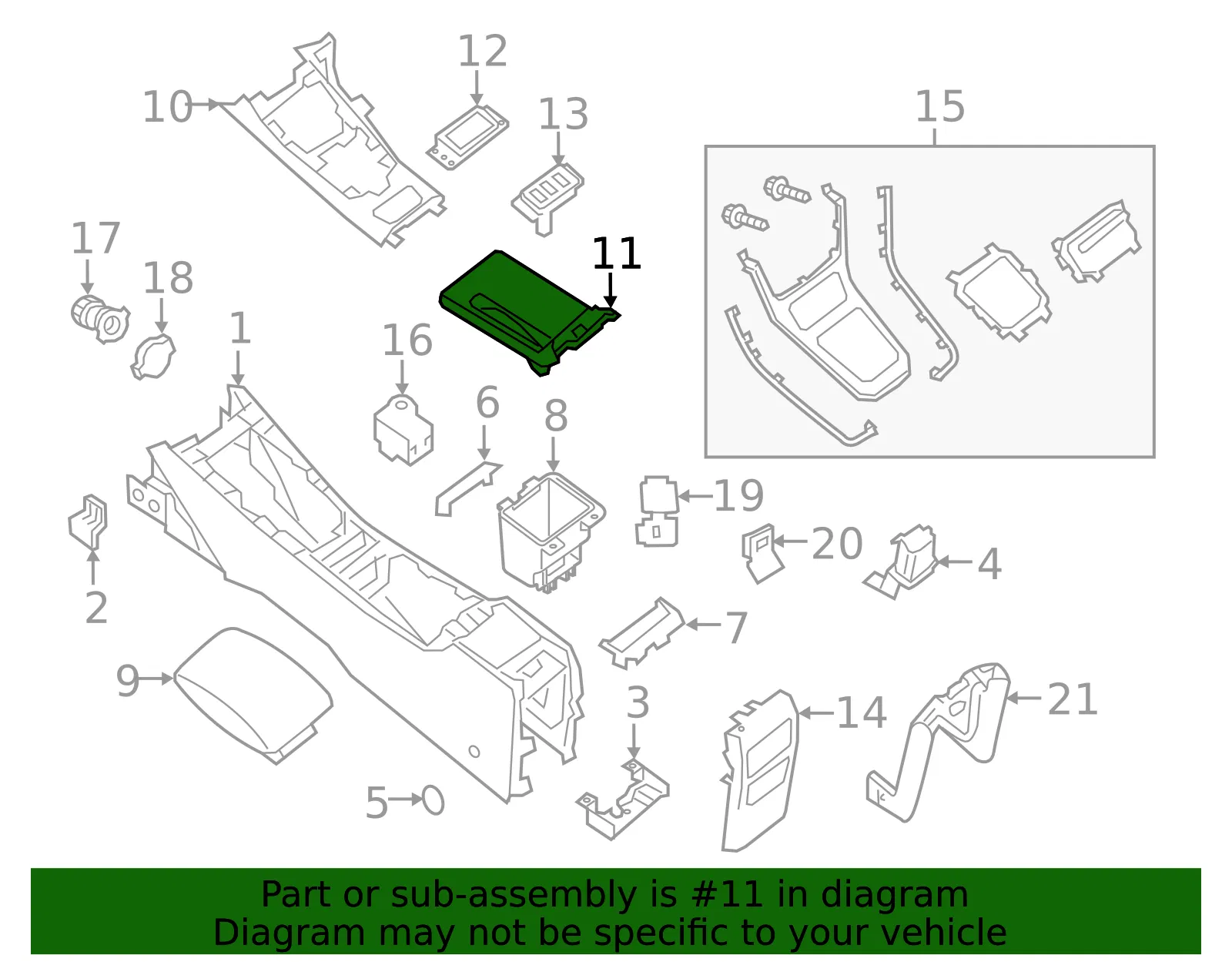 Cup Holder - Nissan (96913-3SG1B) - view 2