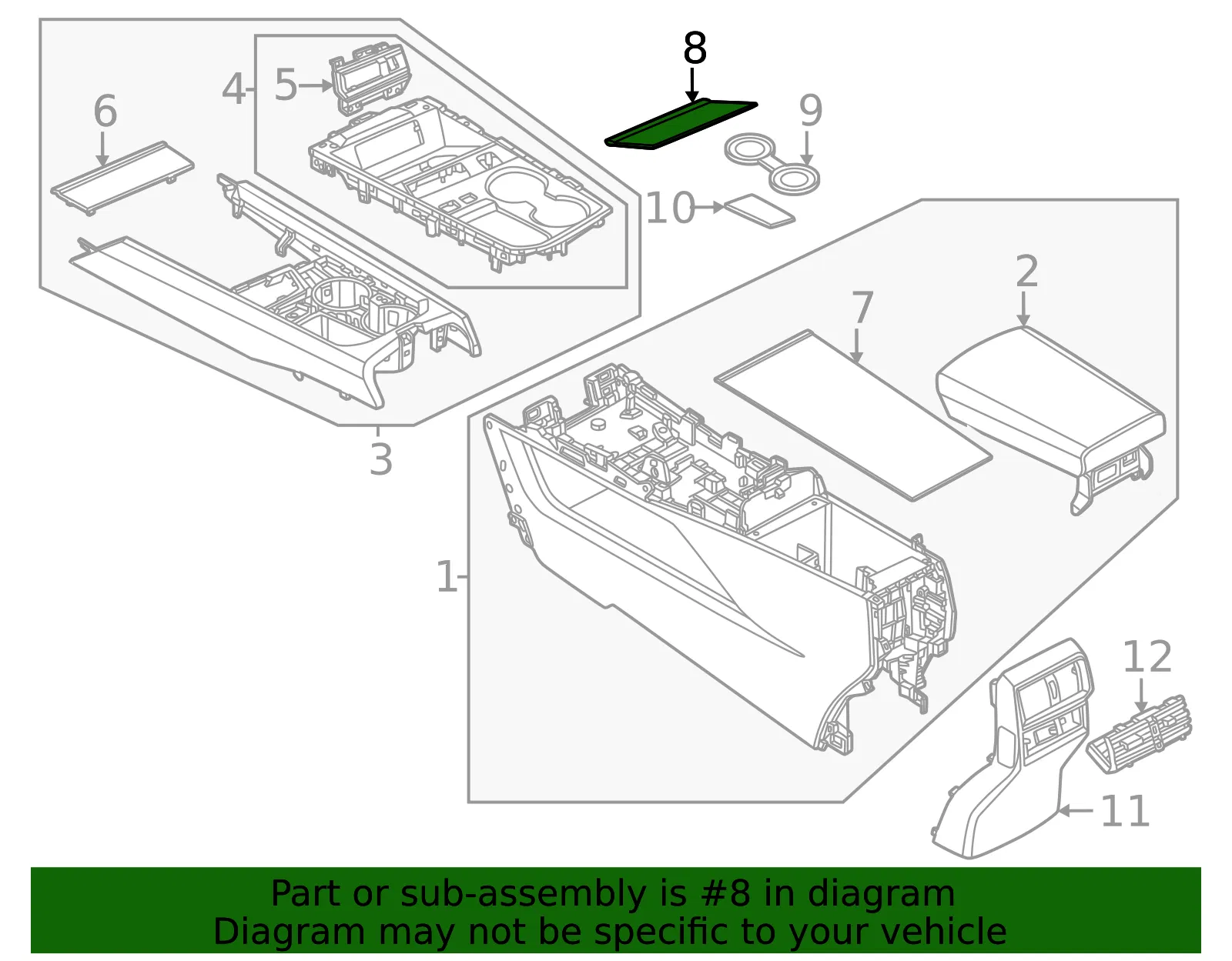 Console Mat - Nissan (96914-7BA0A) - view 2