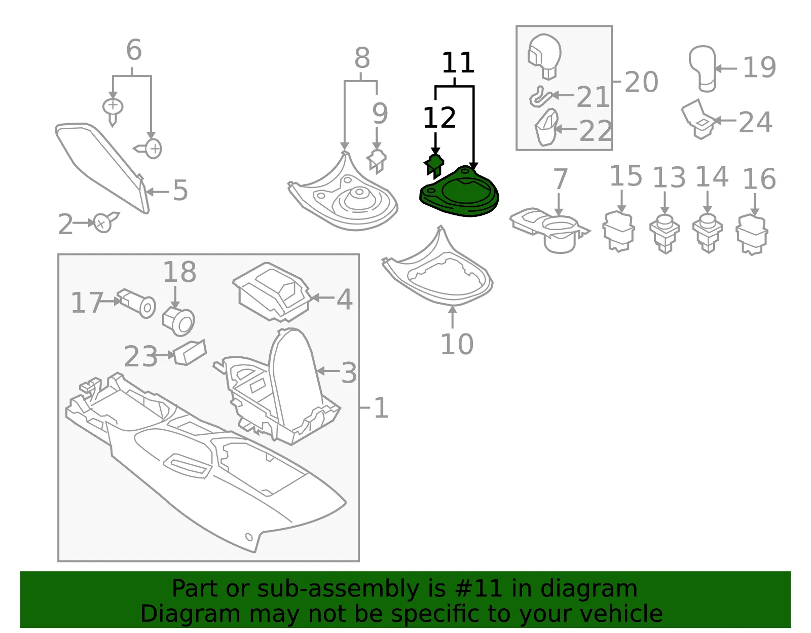 Console Trim Panel - Nissan (96915-1EA0A) - view 3