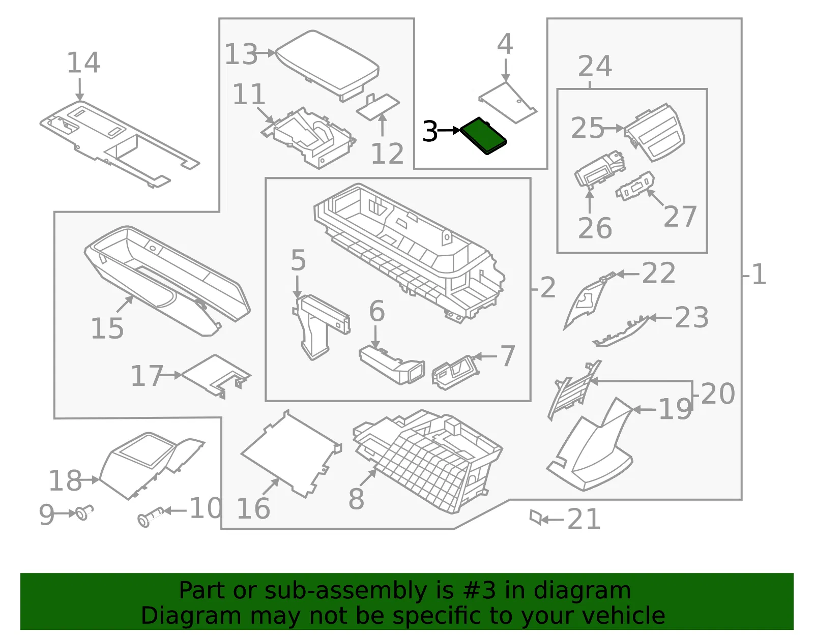 Upper Console Mask - Nissan (96918-5MR0A) - view 2