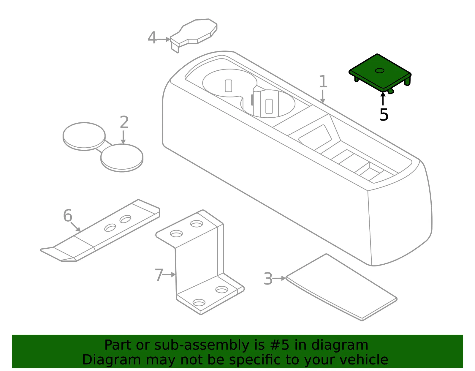 Console Assembly Hole Cover - Nissan (96918-7JA0A) - view 2