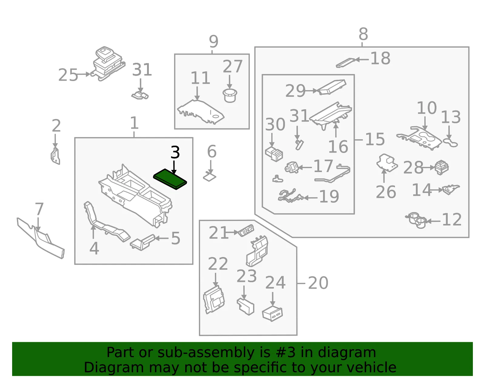 Console Armrest - Nissan (96920-4MT0C) - view 2