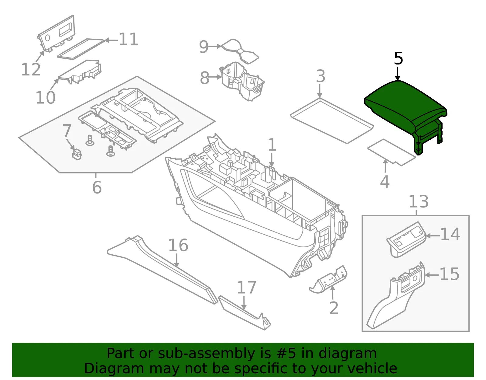 Console Armrest - Nissan (96920-9A45A) - view 2