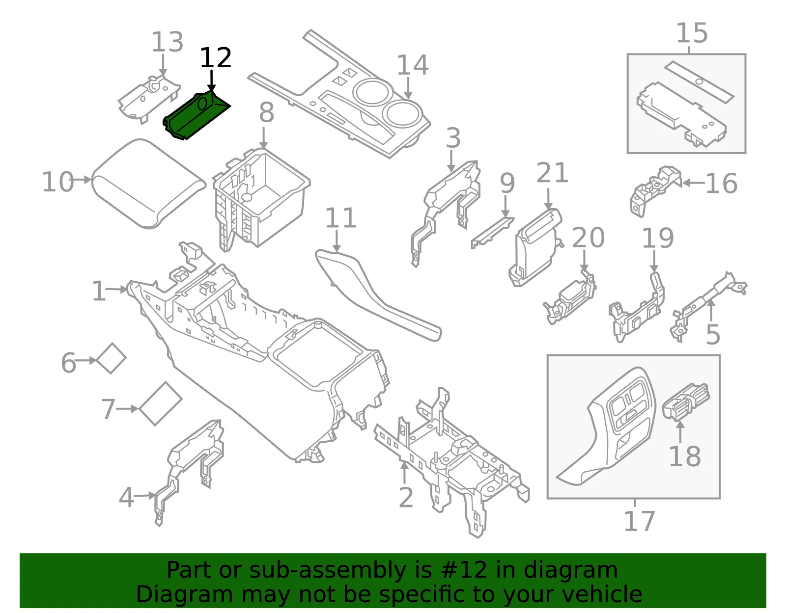 Console Compartment - Nissan (96924-9PR0A) - view 2