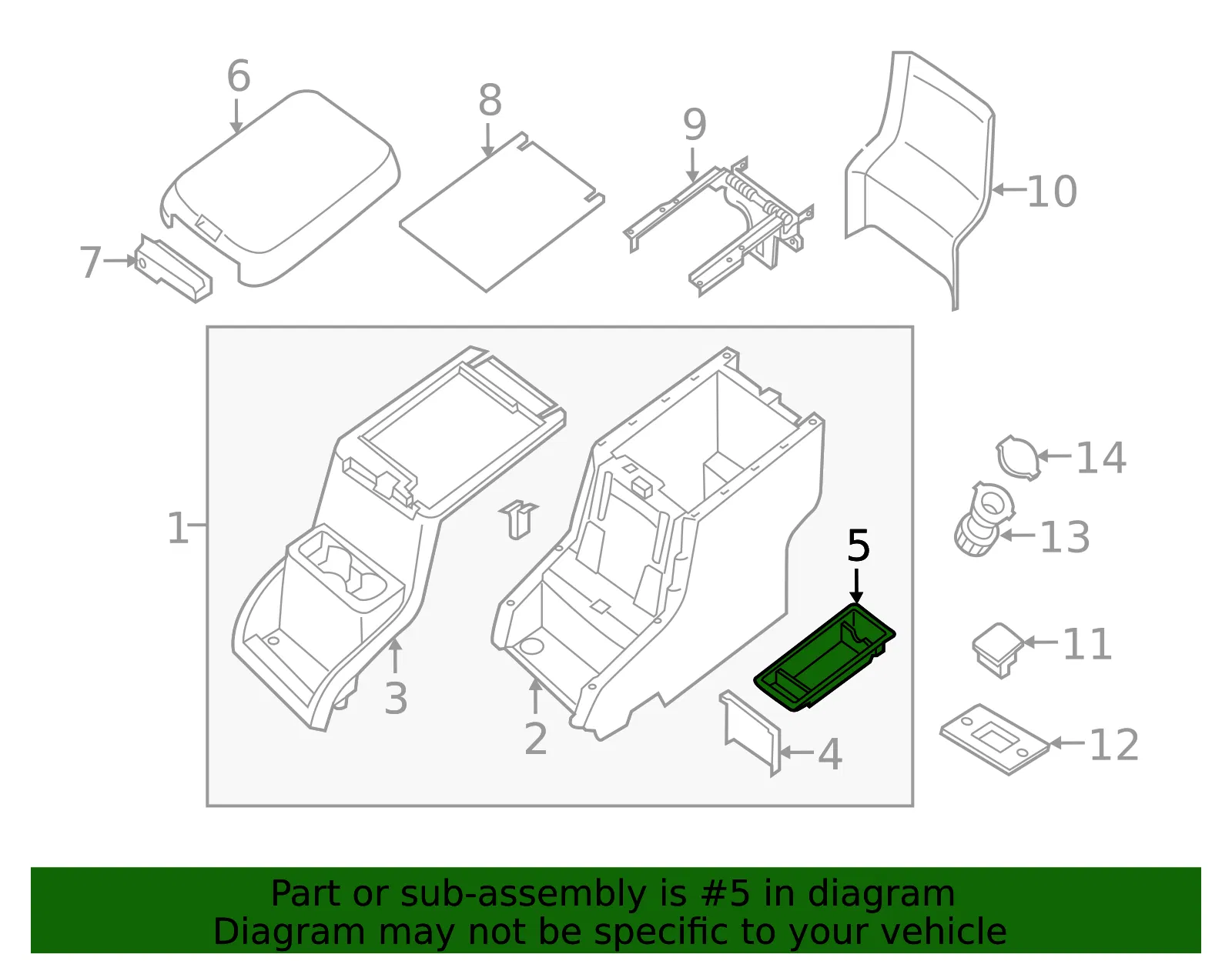 Console Tray - Nissan (96925-1PA0A) - view 3
