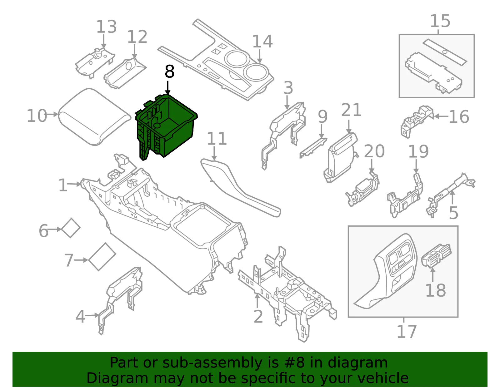 Console Compartment - Nissan (96926-9PJ2A) - view 2