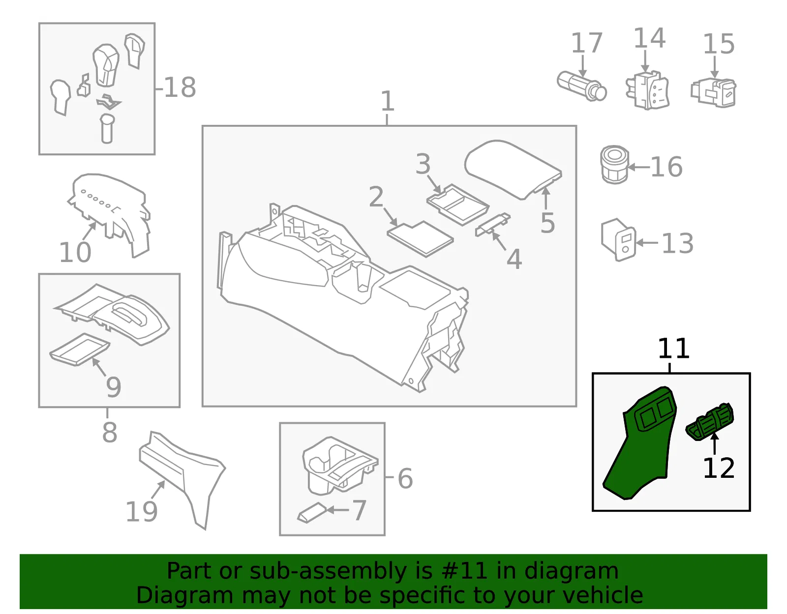 Console Trim Panel - Nissan (96930-4BA0B) - view 2