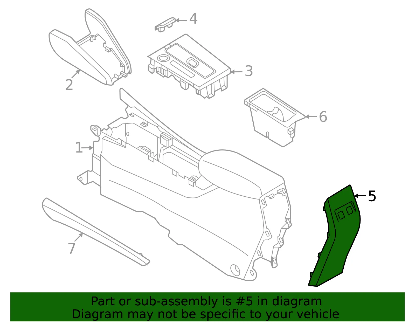 Console Panel - Nissan (96930-5R00A) - view 2