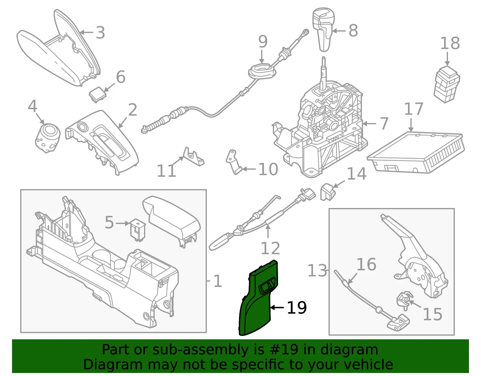 Console Panel - Nissan (96930-6EM0A) - view 2