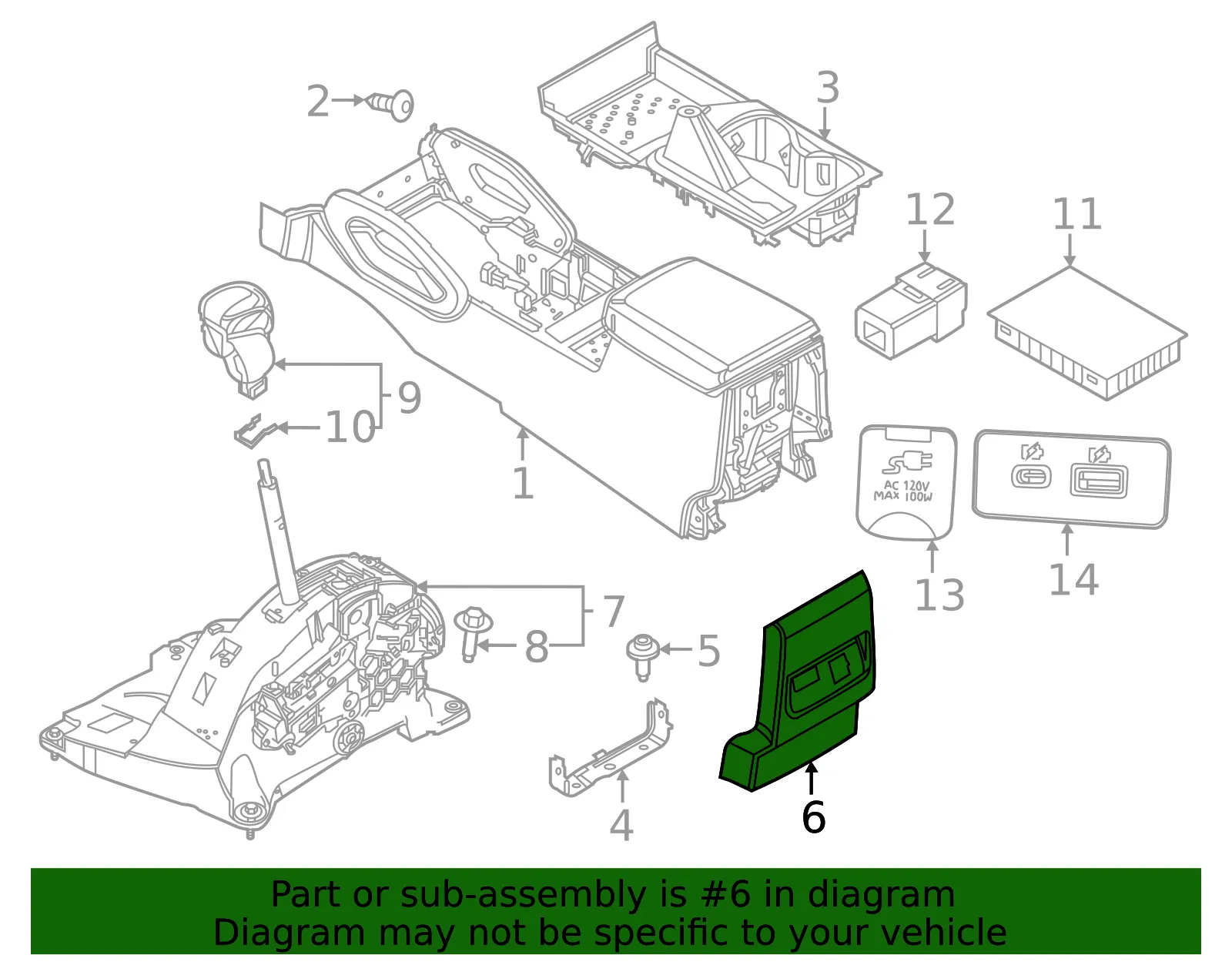 Console Panel - Nissan (96930-9BU2A) - view 2