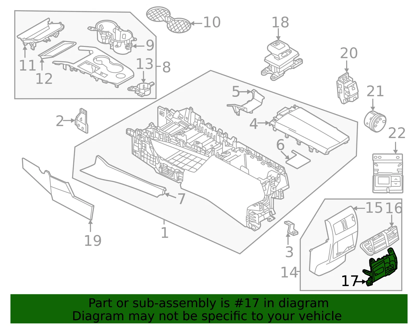 Console Trim Panel - Nissan (96932-6RB2A) - view 2