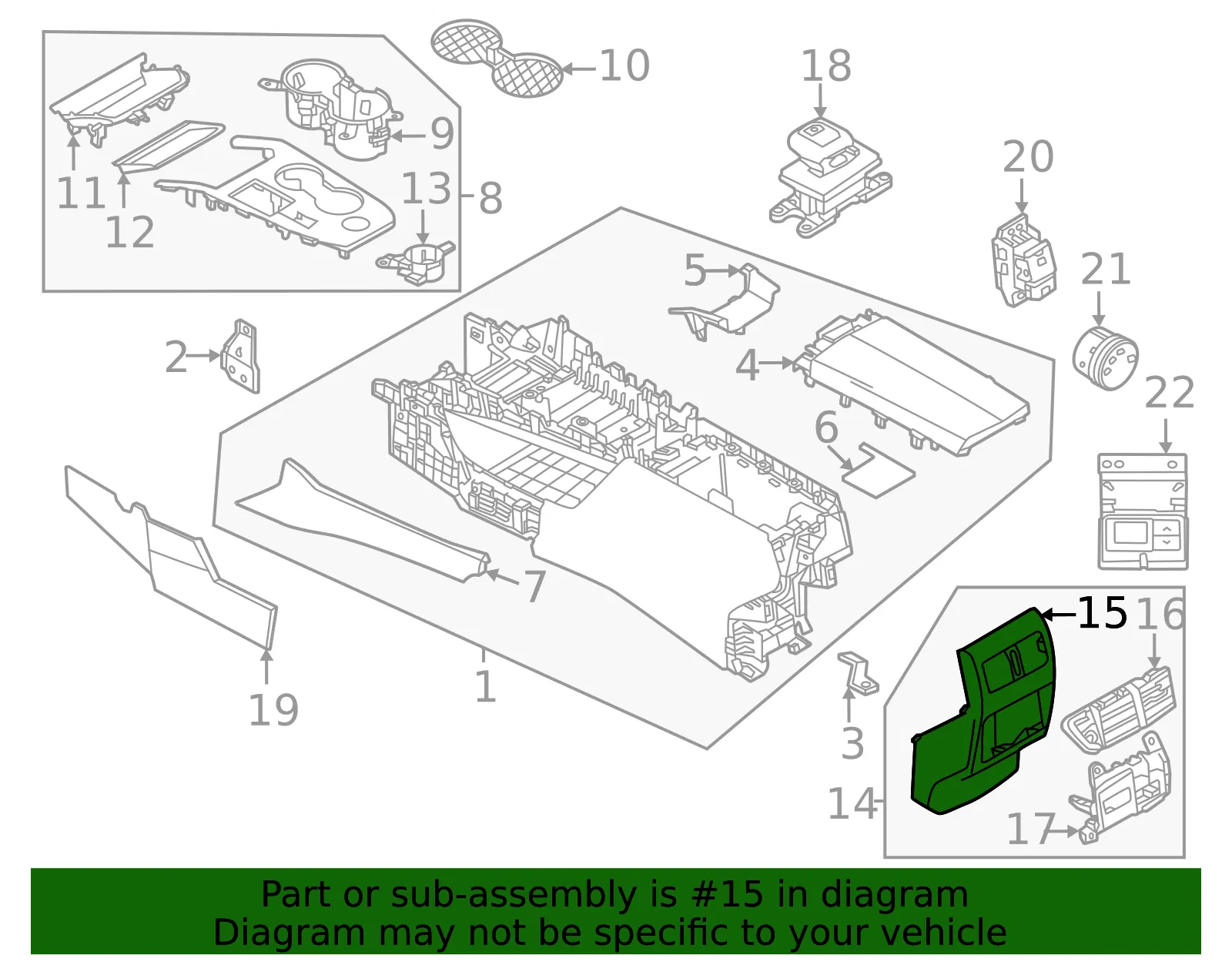 Console Panel - Nissan (96932-6RR0A) - view 2