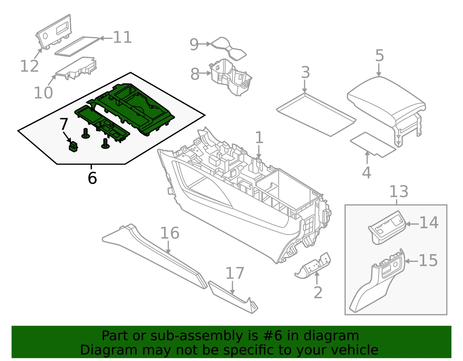 Console Trim Panel - Nissan (96932-9A45A) - view 2