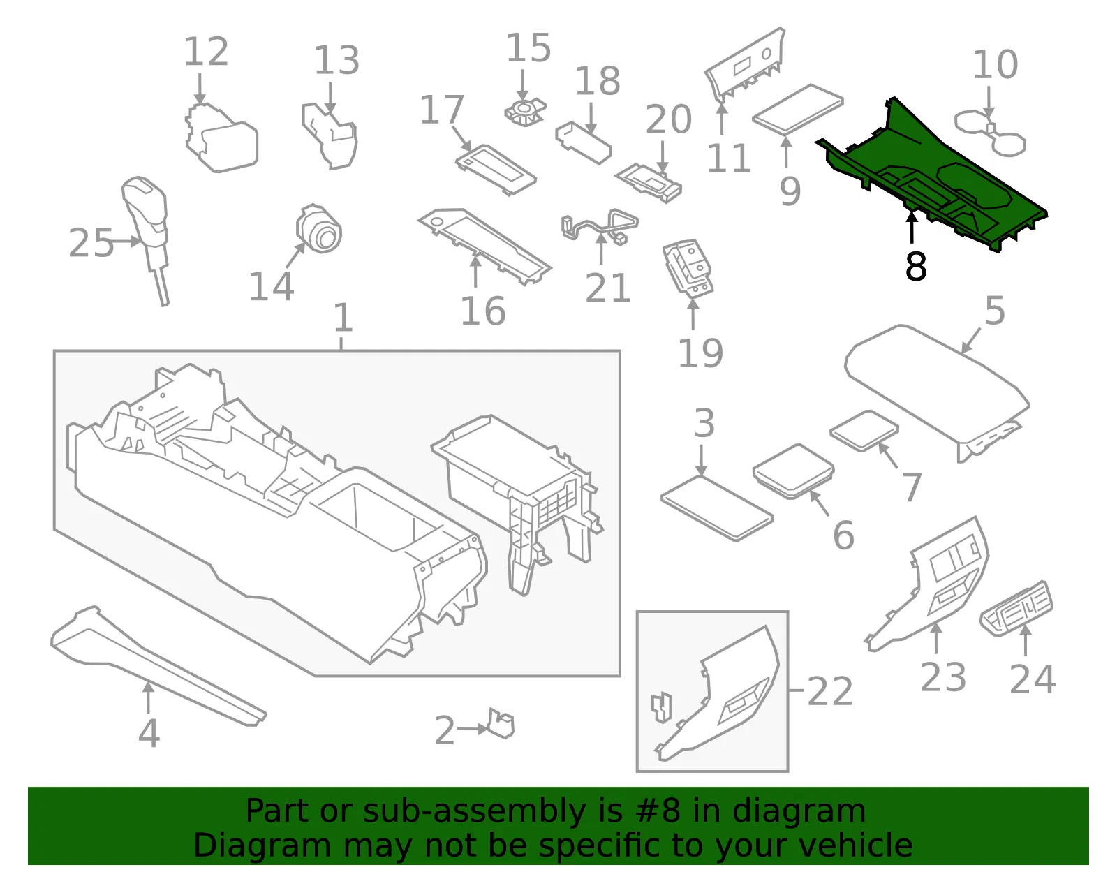 Console Panel - Nissan (96941-6CA7B) - view 2