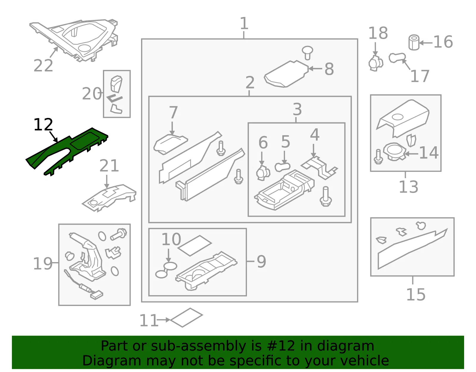 Console Panel - Nissan (96941-6HT8A) - view 2