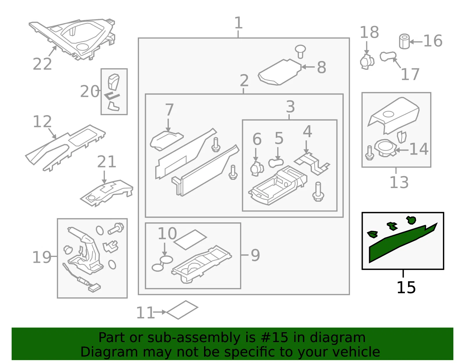 Console Panel - Nissan (96941-6HV5A) - view 2