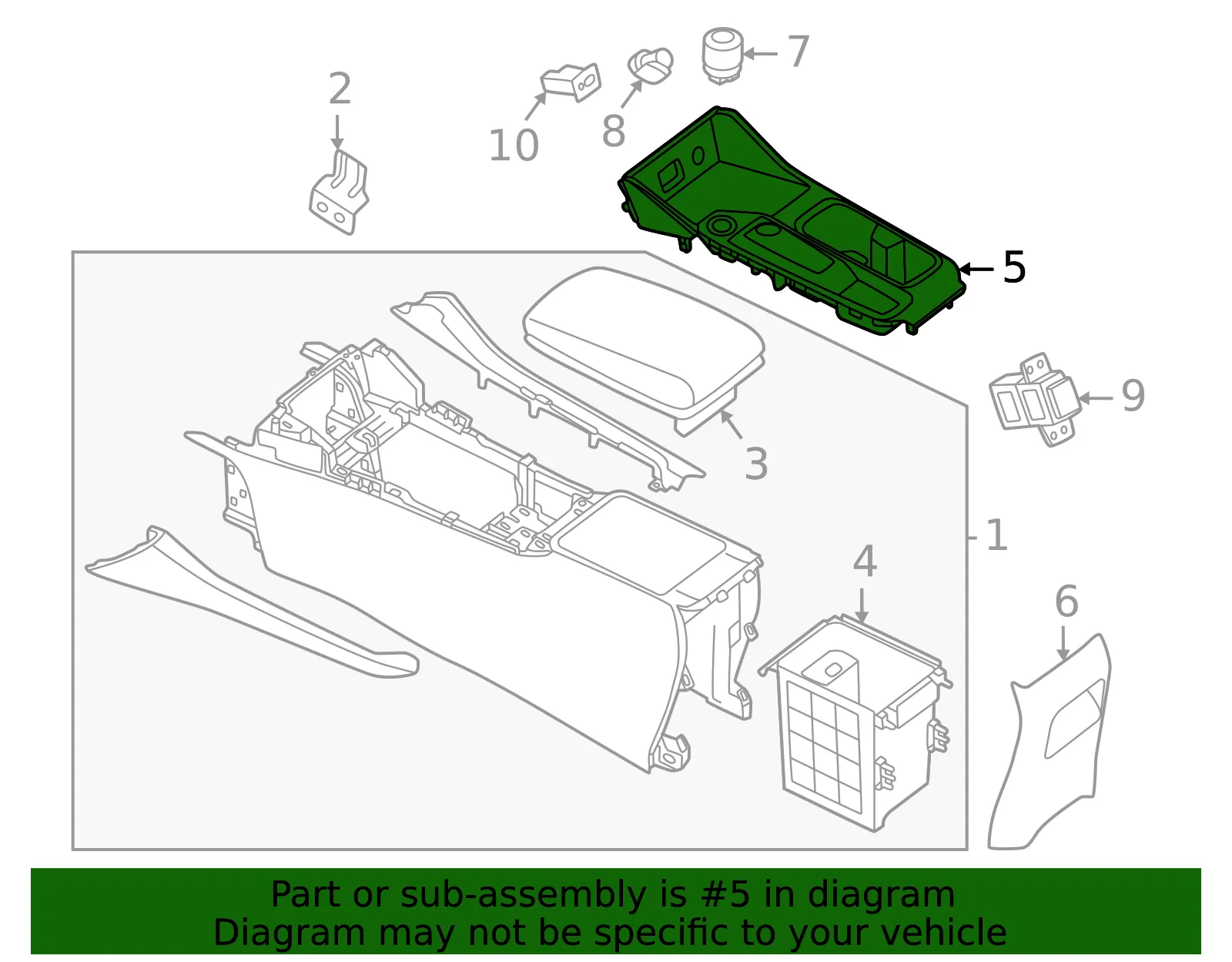 Console Panel - Nissan (96941-6LY2D) - view 2