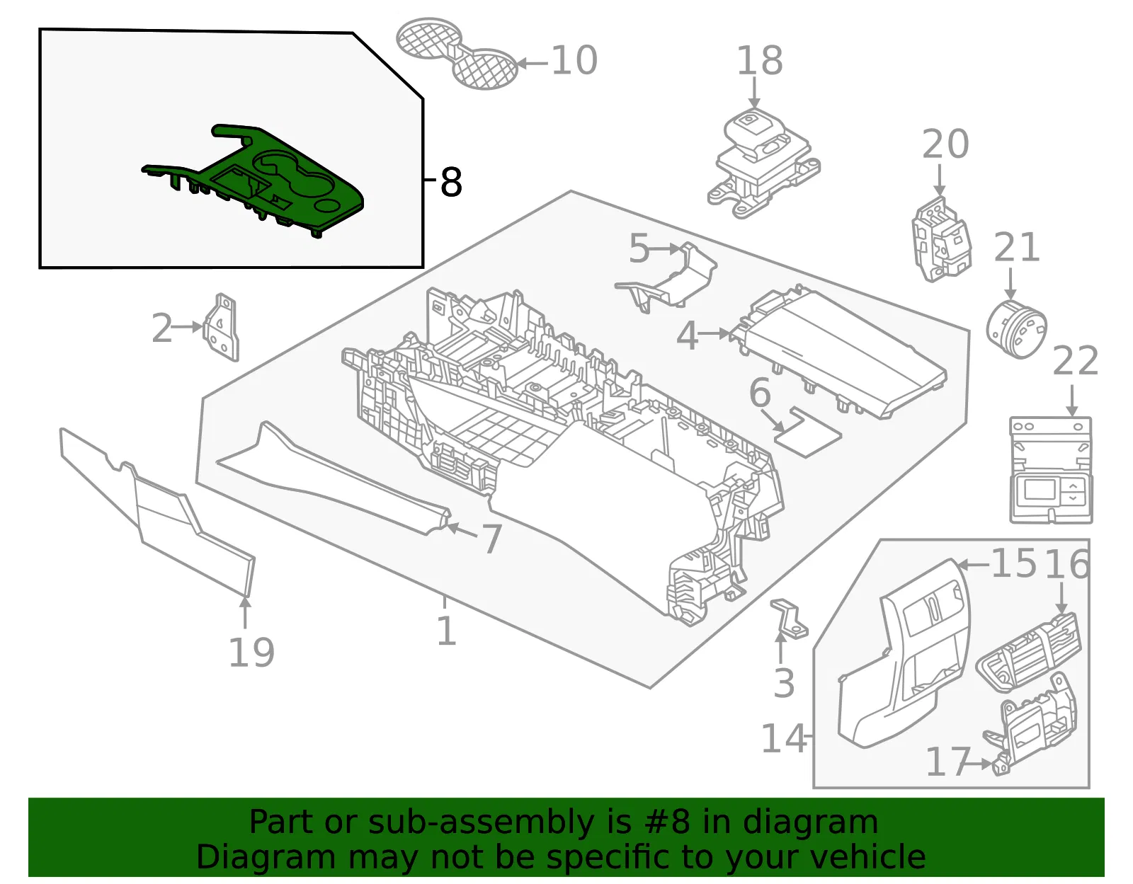 Console Panel - Nissan (96941-6RR1A) - view 2