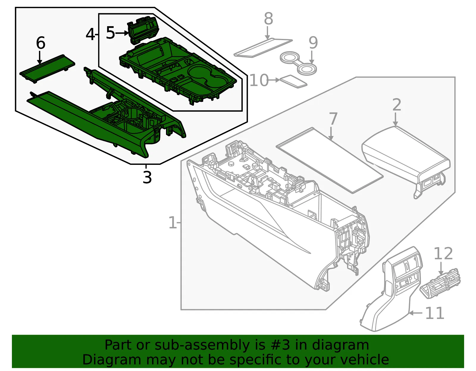 Upper Trim Panel - Nissan (96941-7BA0D) - view 2