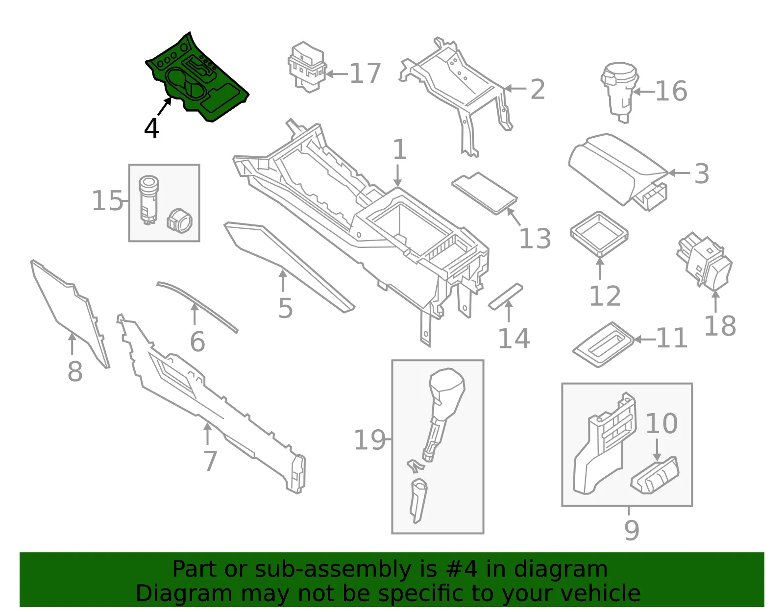 Console Panel - Nissan (96941-9UF0A) - view 2