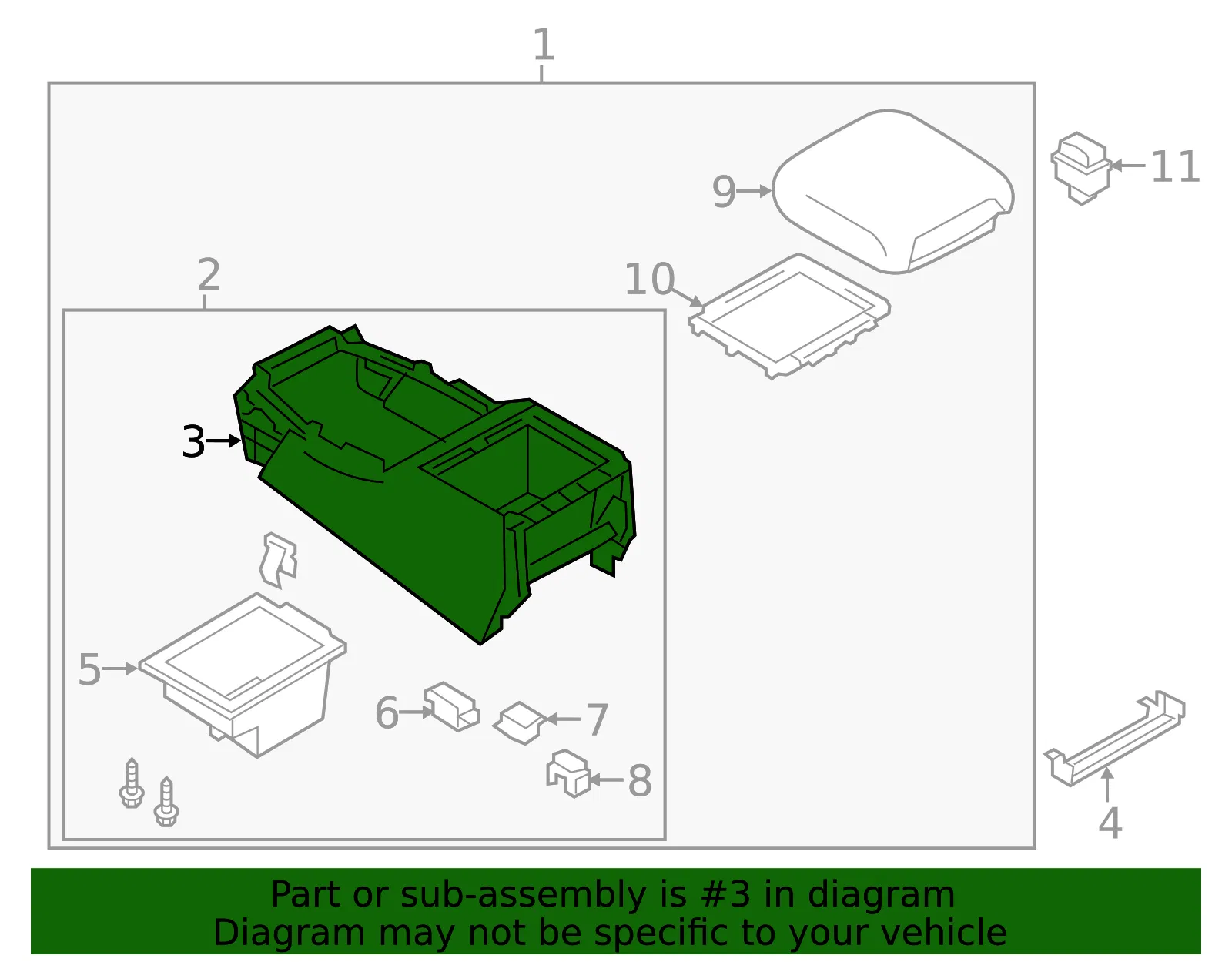 Console Panel - Nissan (96948-1LA0B) - view 2