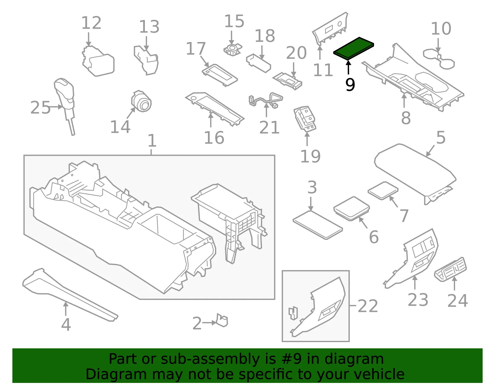 Cup Holder Mat - Nissan (96949-6CA0A) - view 2