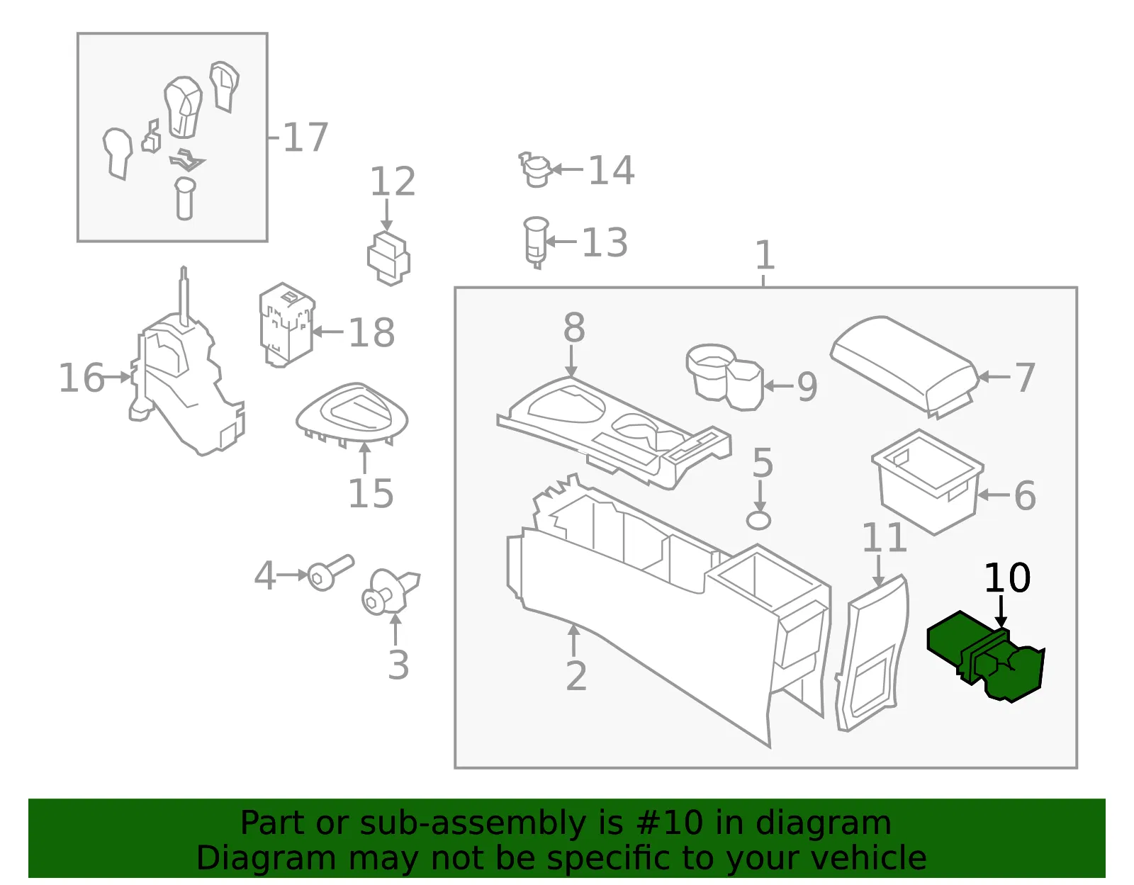 Cup Holder Assembly - Nissan (96965-JM00A) - view 3