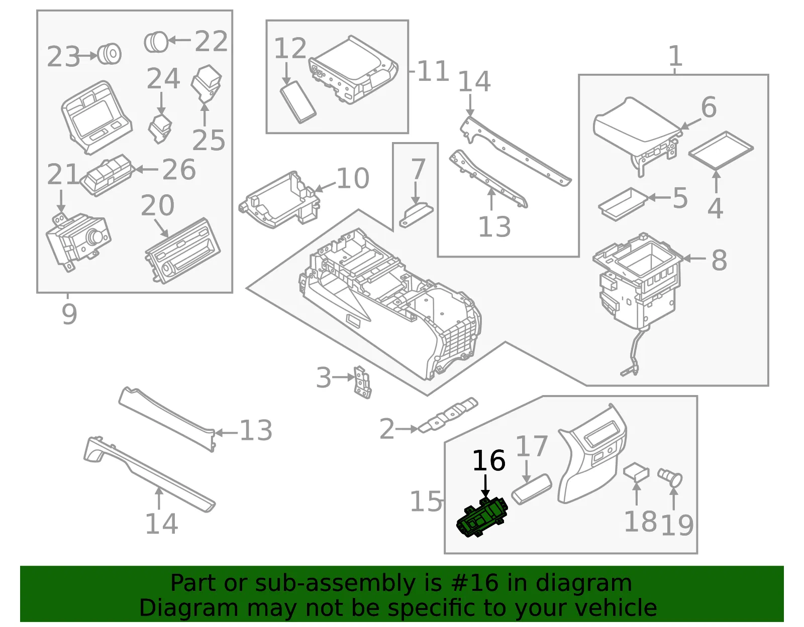 Console Trim Panel - Nissan (96971-7JA0A) - view 2
