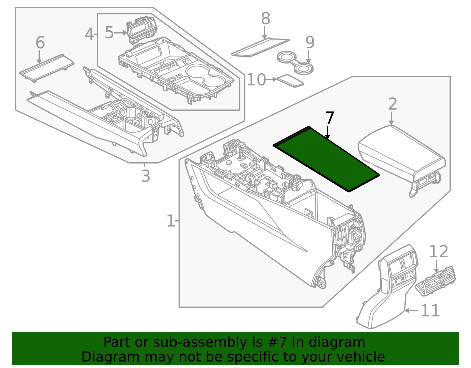 Console Mat - Nissan (96972-7BA0A) - view 2