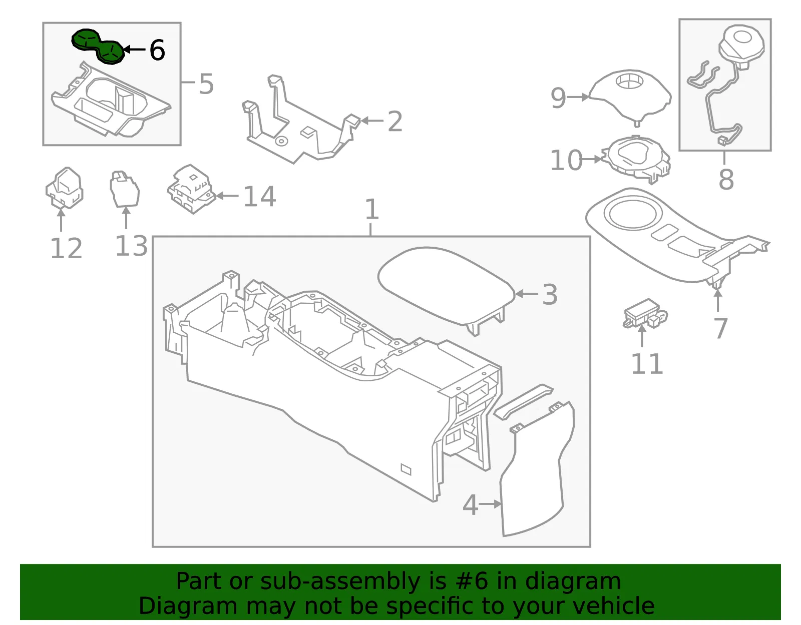 Cup Holder Insert - Nissan (96975-5SA0A) - view 2