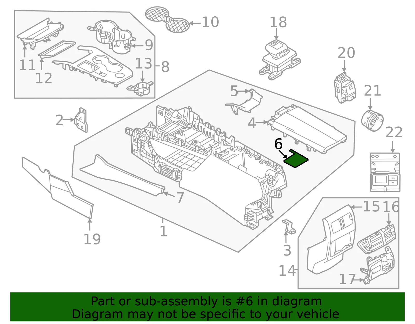 Console Mat - Nissan (96975-6RR0A) - view 2