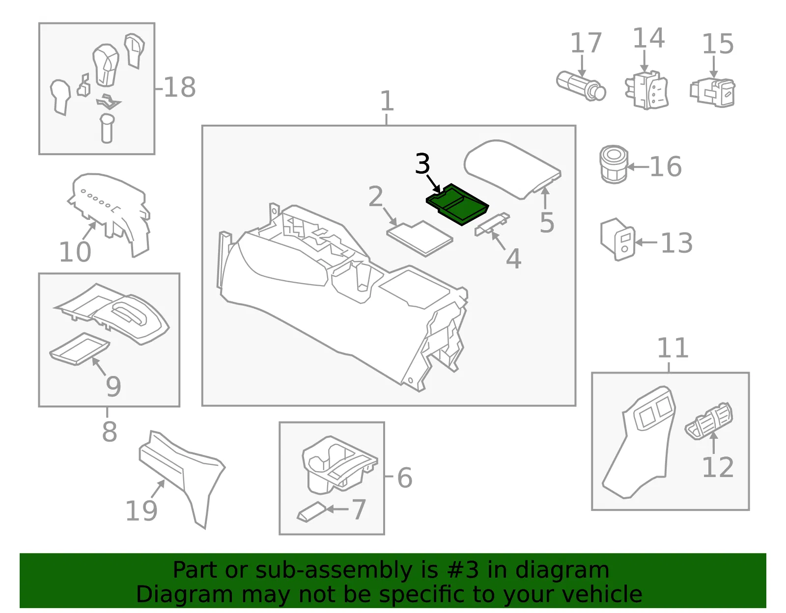 Console Mat - Nissan (96977-4BA1A) - view 2