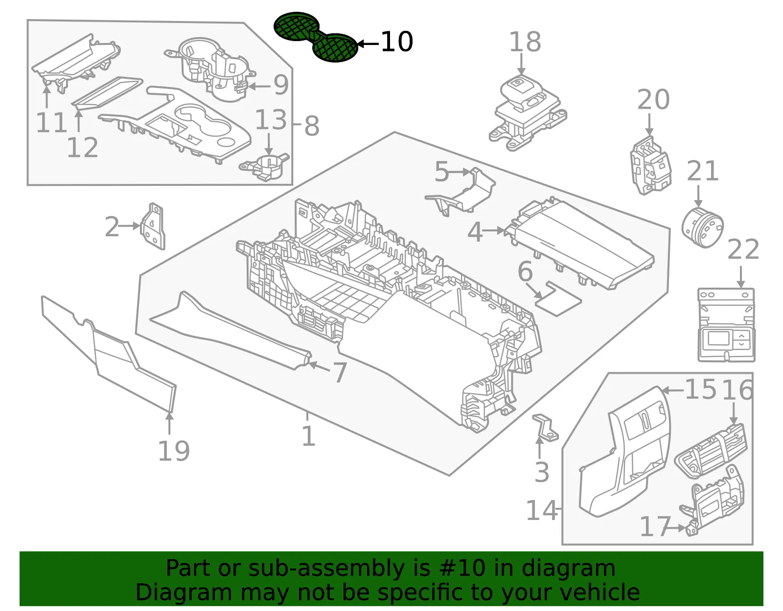 Mat - Console - Nissan (96977-6RR0A) - view 2