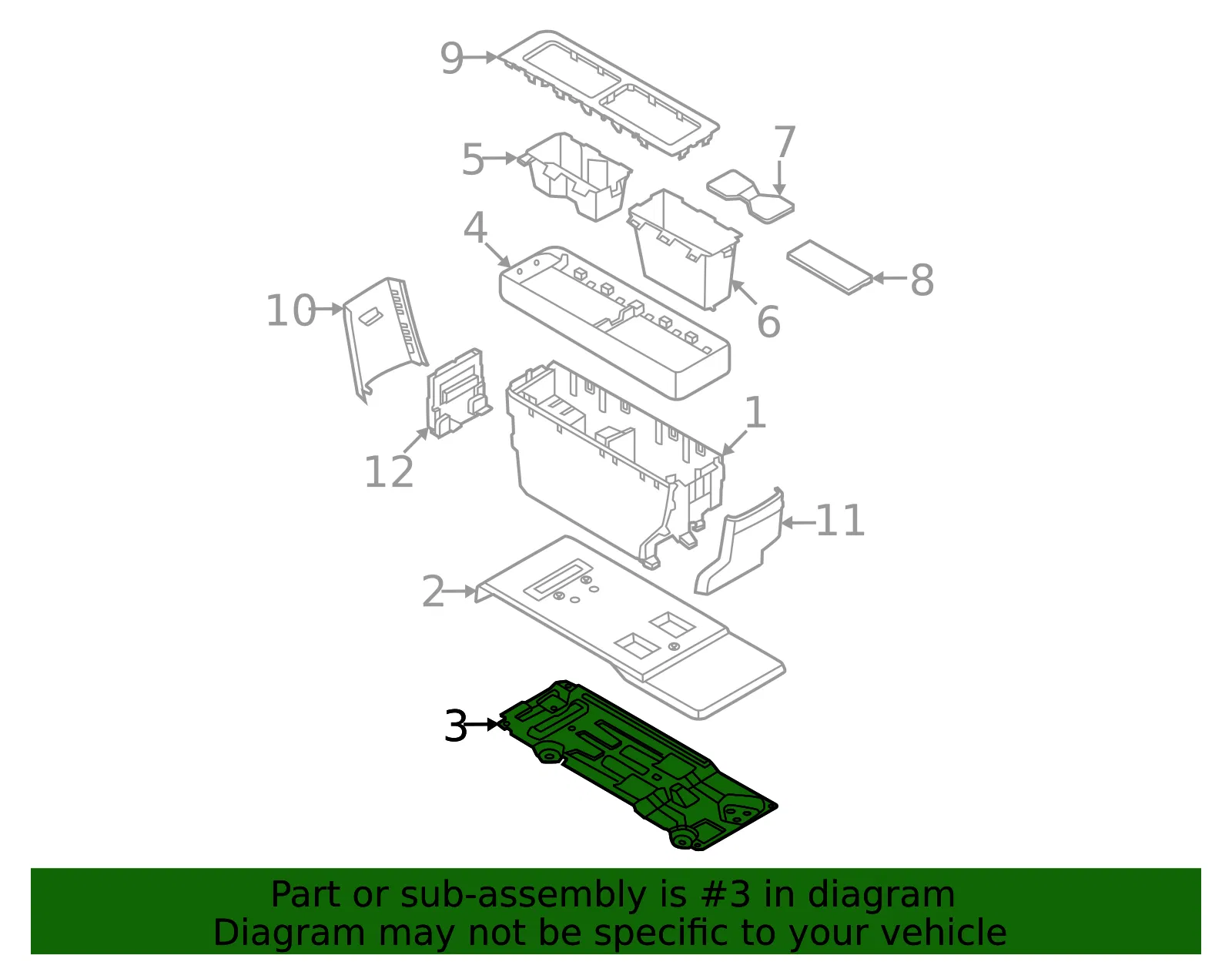 Console Bracket - Nissan (96990-6TA0A) - view 2