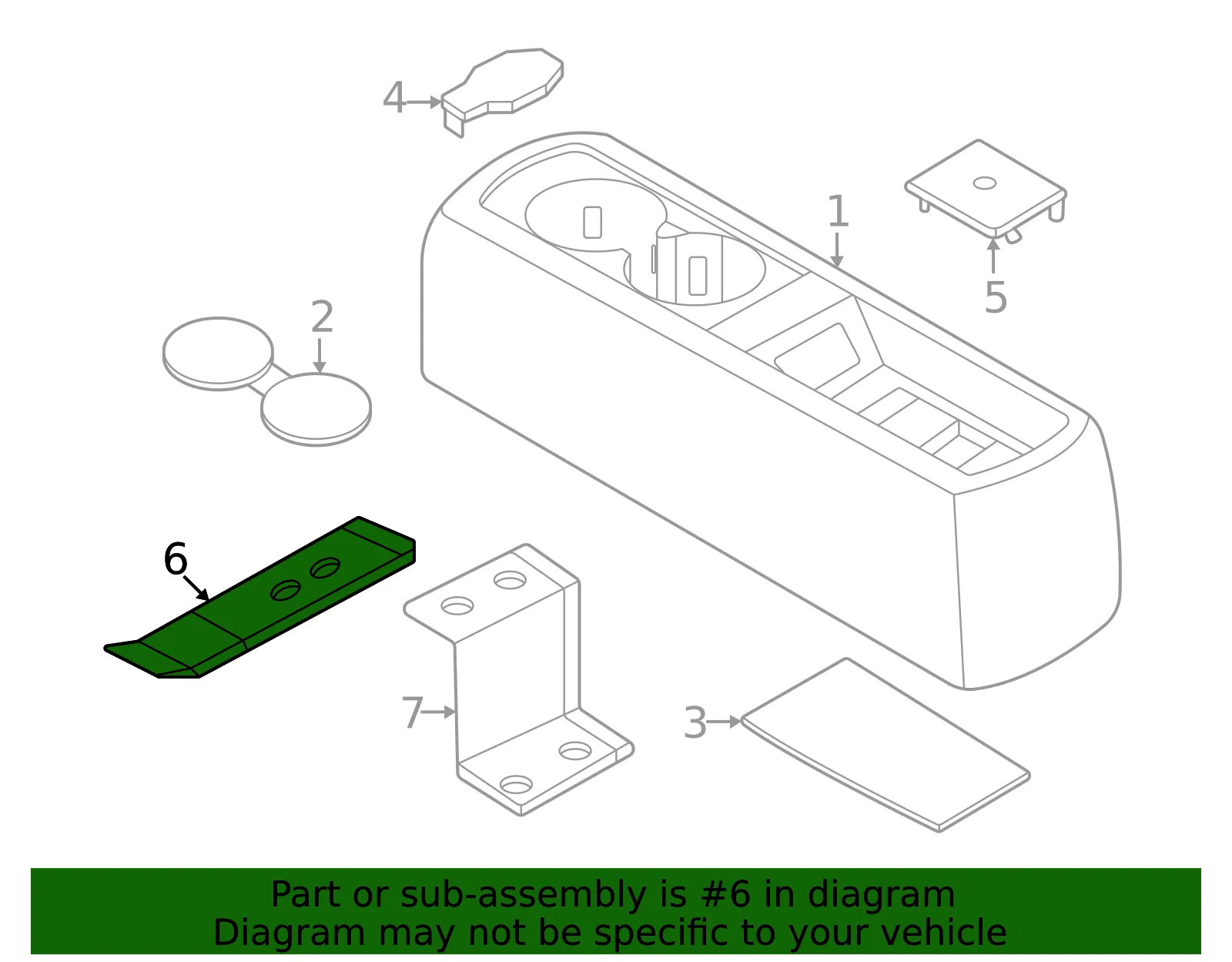 Cup Holder Front Bracket - Nissan (96990-7KA0A) - view 2