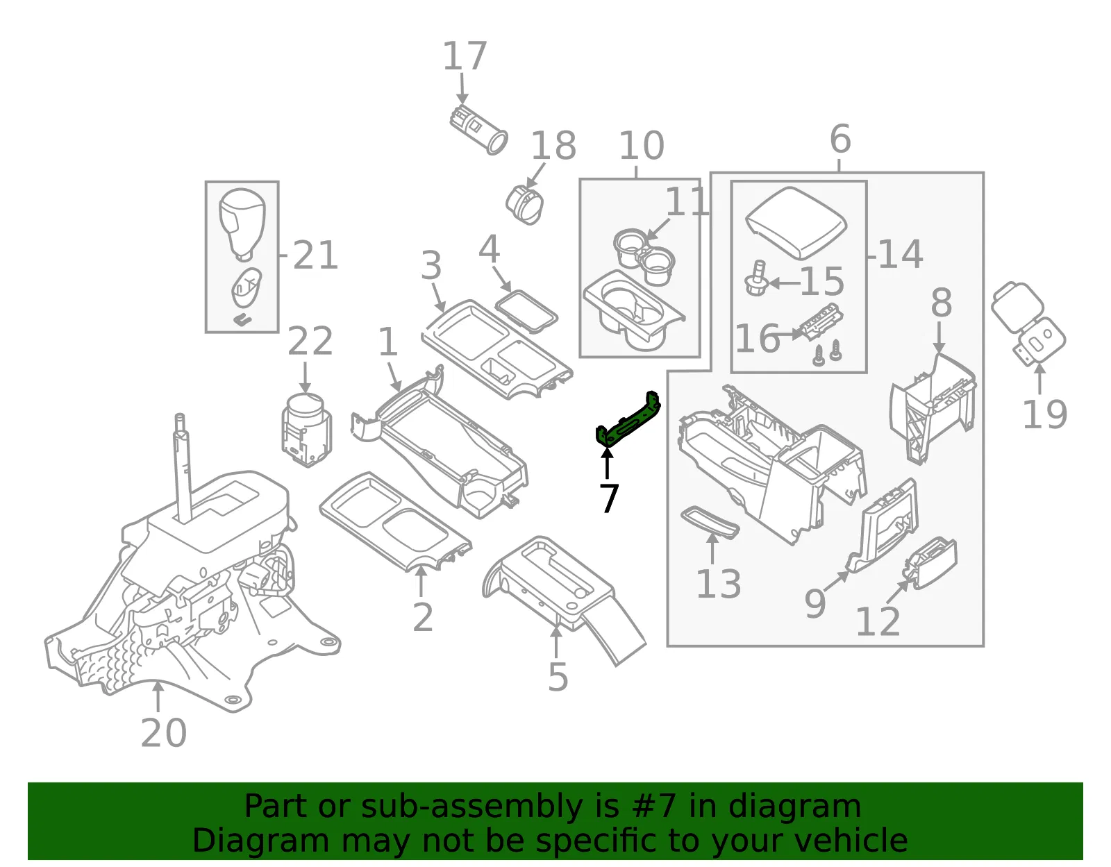 Rear Console Box Bracket - Nissan (96991-9BT0A) - view 2