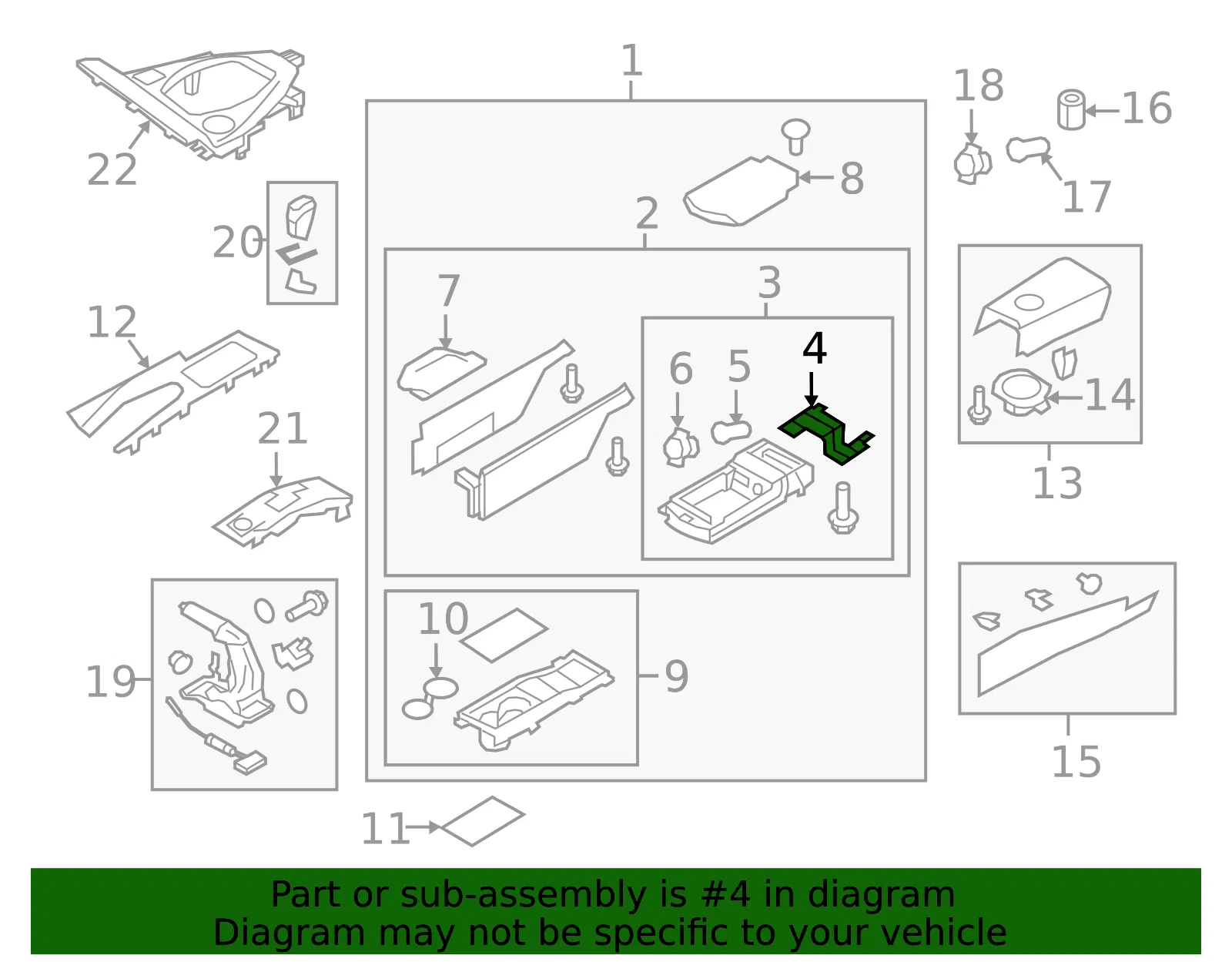 Rear Console Bracket - Nissan (96991-JF00A) - view 2