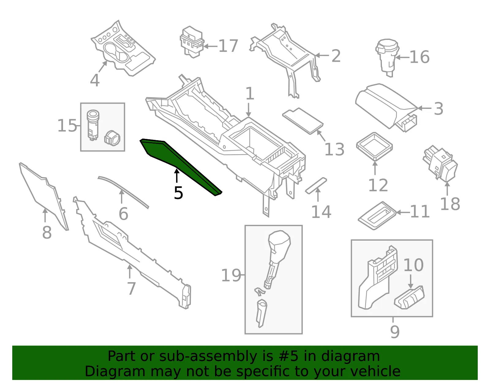 Console Panel - Nissan (96992-9UH2C) - view 2