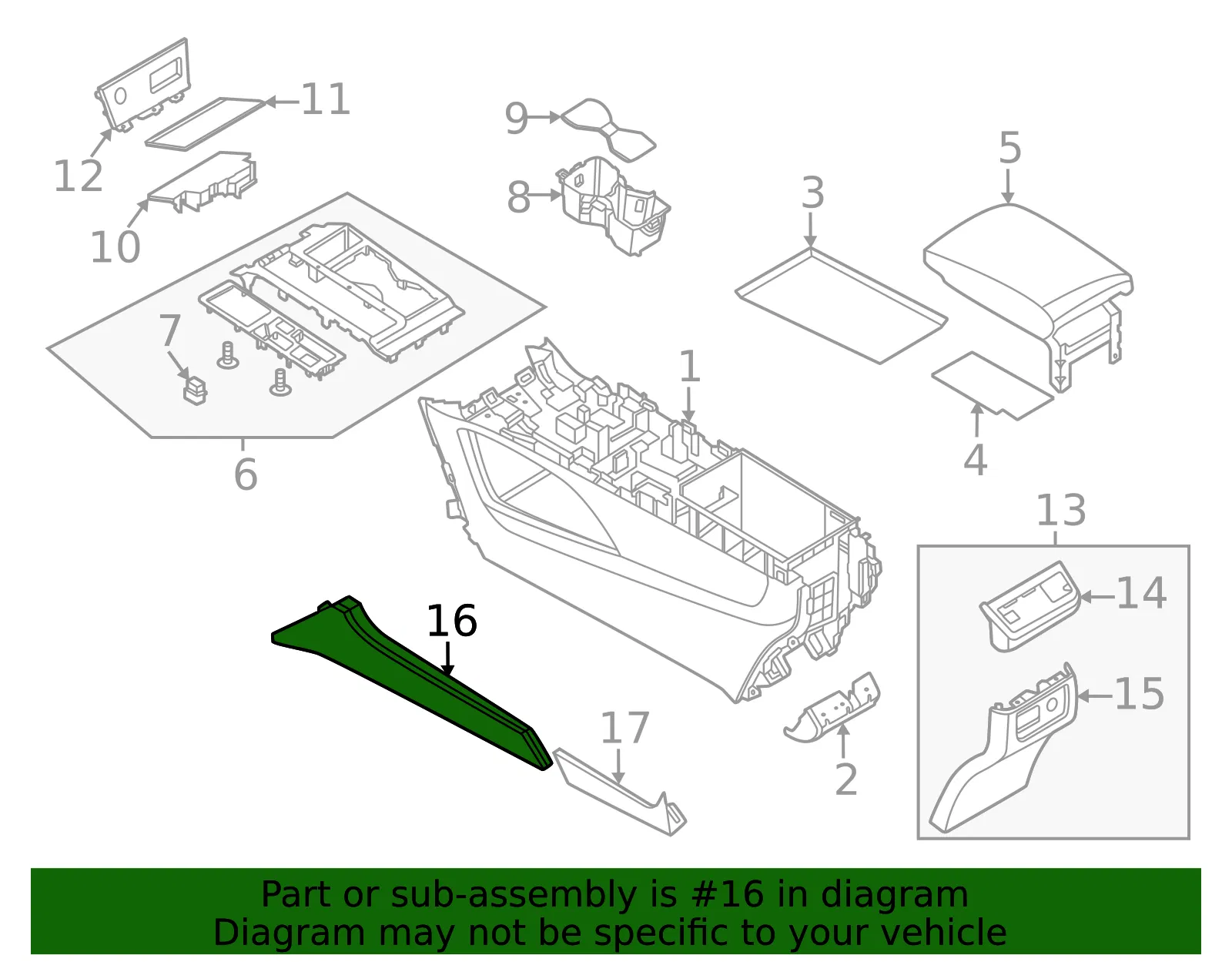 Console Trim Panel - Nissan (96993-6TA2A) - view 2